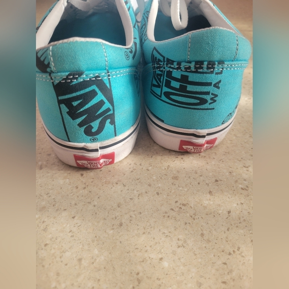 Vans Ward Low Top Turquoise Sneakers- Size 10.5 - Picture 3 of 4